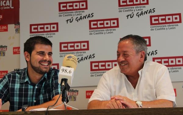 Alejandro Martínez y Raúl Sierra de CCOO, en la presentación de la nueva campaña